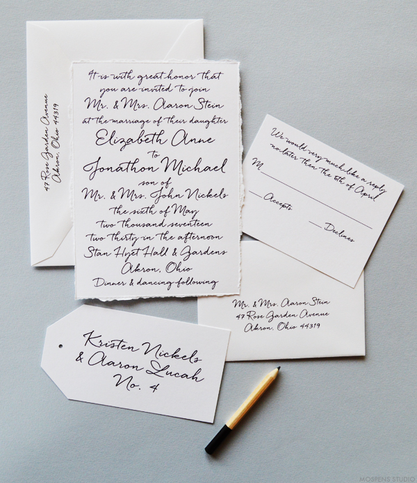 Handwritten-inspired Wedding Invitations - Only at Mospens Studio