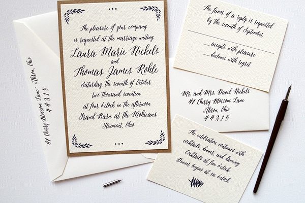 Vintage Letterpress Effect Personalised Shabby Chic Wedding