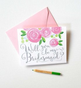 Pretty Will You Be My Bridesmaid Card by Michelle Mospens