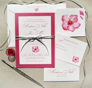 Hibiscus Floral Wedding Invitations